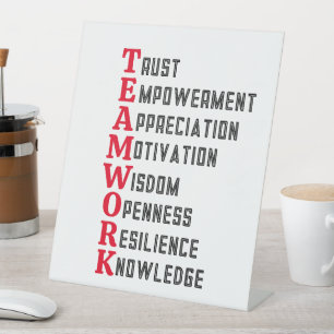 チームワー前向きク語ペデスタル記号 台座サイン