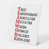 チームワー前向きク語ペデスタル記号 台座サイン (正面)