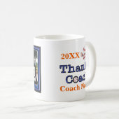 チーム写真、コーチの名前、年の野球のコーチのマグ コーヒーマグカップ (正面右)