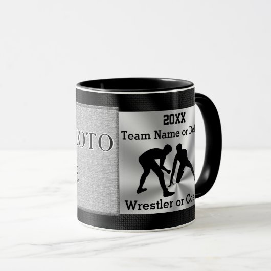 チーム写真、男の子、コーチのための一流のレスリングのギフト マグカップ (正面右)