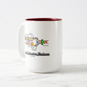 チーム分子生物学(DNAの写し) ツートーンマグカップ (正面左)