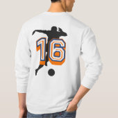 チーム名お気に入りの16サッカーサッカーの作成 Tシャツ (裏面)