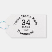 チーム名ここに名前を追加トーナメント年文字 ギフトタグ (裏面横)