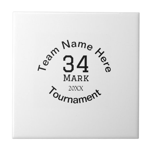 チーム名ここに名前を追加トーナメント年文字 タイル (正面)
