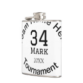 チーム名ここに名前を追加トーナメント年文字 フラスク (左)