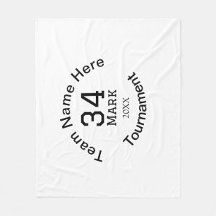 チーム名ここに名前を追加トーナメント年文字 フリースブランケット