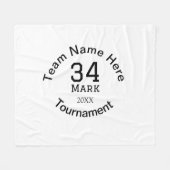 チーム名ここに名前を追加トーナメント年文字 フリースブランケット (正面(横))