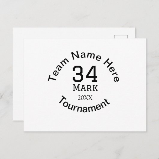 チーム名ここに名前を追加トーナメント年文字 ポストカード (正面/裏面)