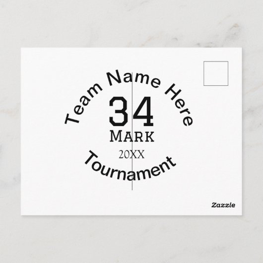 チーム名ここに名前を追加トーナメント年文字 ポストカード (裏面)