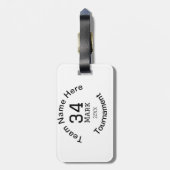 チーム名ここに名前を追加トーナメント年文字 ラゲッジタグ (裏面縦)