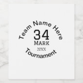 チーム名ここに名前を追加トーナメント年文字 ワインラベル (シングルラベル)