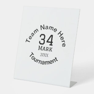 チーム名ここに名前を追加トーナメント年文字 台座サイン
