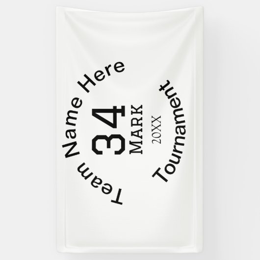 チーム名ここに名前を追加トーナメント年文字 横断幕 (縦)