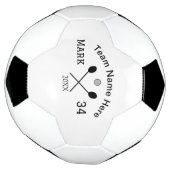 チーム名ここに名前ナンバボールパドルゴルフを追加 サッカーボール (回転)