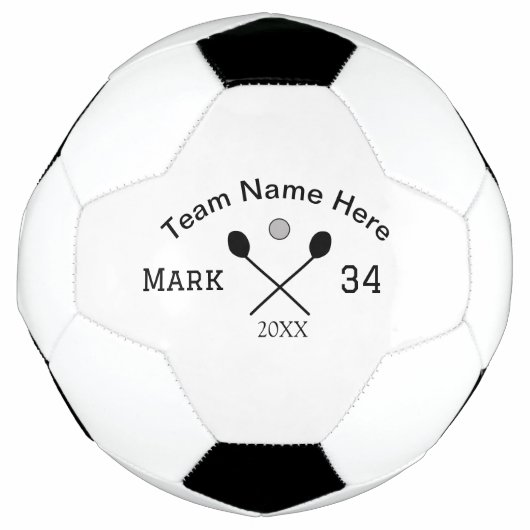 チーム名ここに名前ナンバボールパドルゴルフを追加 サッカーボール (正面)