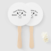 チーム名ここに名前ナンバボールパドルゴルフを追加 ハンドファン (正面&裏面)