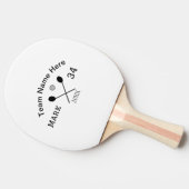 チーム名ここに名前ナンバボールパドルゴルフを追加 卓球ラケット (横)