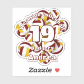 チーム名でマルーン金ゴールドバレーボールのクラスター シール (シート)