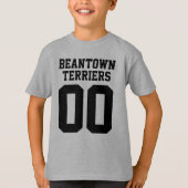 チーム名とジャージー番号フロントバックTシャツ Tシャツ (正面)