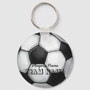 チーム名とナンバーサッカーボール キーホルダー