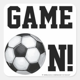 チーム名とナンバーサッカーボール スクエアシール