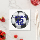 チーム名とナンバーサッカーボール スタンダードカクテルナプキン (インサイチュ)