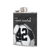チーム名とナンバーサッカーボール フラスク (左)
