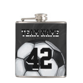 チーム名とナンバーサッカーボール フラスク (正面)
