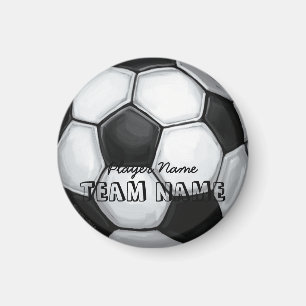 チーム名とナンバーサッカーボール マグネット