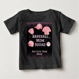 チーム名とナンバー入りカスタム野球ママグループ ベビー服 ベビーTシャツ