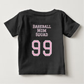 チーム名とナンバー入りカスタム野球ママグループ ベビー服 ベビーTシャツ (裏面)