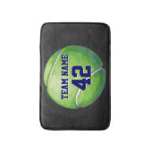 チーム名と番号を持つテニスボール バスマット (正面縦)