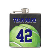 チーム名と番号を持つテニスボール フラスク (正面)