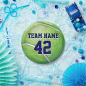 チーム名と番号を持つテニスボール ペーパープレート (パーティー)