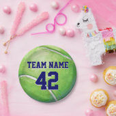 チーム名と番号を持つテニスボール ペーパープレート (パーティー)