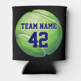チーム名と番号を持つテニスボール 缶クーラー