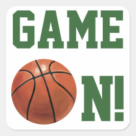 チーム名と番号バスケットボール スクエアシール