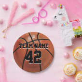 チーム名と番号バスケットボール ペーパープレート (パーティー)