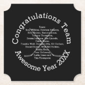 チーム名のチームおめでとう ペーパーコースター (正面)