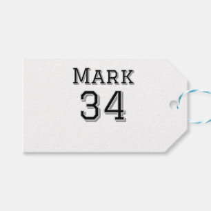 チーム名の追加プレイヤー名の日付スポーツマンヴィンテージ ギフトタグ