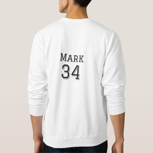 チーム名の追加プレイヤー名の日付スポーツマンヴィンテージ スウェットシャツ (裏面)