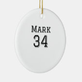 チーム名の追加プレイヤー名の日付スポーツマンヴィンテージ セラミックオーナメント (右)