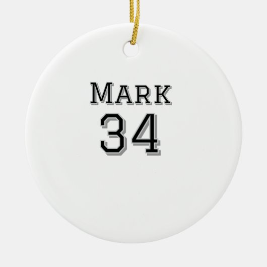 チーム名の追加プレイヤー名の日付スポーツマンヴィンテージ セラミックオーナメント (正面)