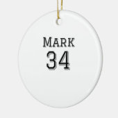 チーム名の追加プレイヤー名の日付スポーツマンヴィンテージ セラミックオーナメント (左)