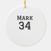 チーム名の追加プレイヤー名の日付スポーツマンヴィンテージ セラミックオーナメント (裏面)