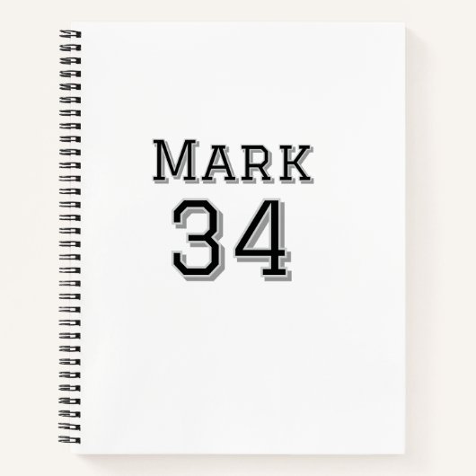 チーム名の追加プレイヤー名の日付スポーツマンヴィンテージ ノートブック (正面)