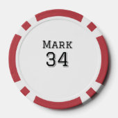 チーム名の追加プレイヤー名の日付スポーツマンヴィンテージ ポーカーチップ (裏面)