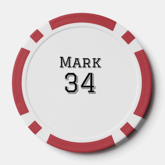 チーム名の追加プレイヤー名の日付スポーツマンヴィンテージ ポーカーチップ (裏面)