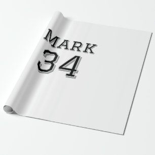 チーム名の追加プレイヤー名の日付スポーツマンヴィンテージ ラッピングペーパー