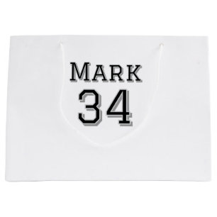 チーム名の追加プレイヤー名の日付スポーツマンヴィンテージ ラージペーパーバッグ